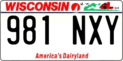 WI license plate 981NXY