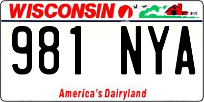 WI license plate 981NYA