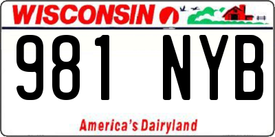WI license plate 981NYB
