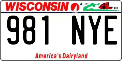 WI license plate 981NYE