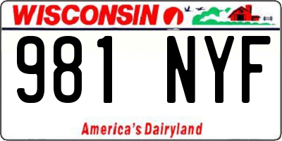 WI license plate 981NYF