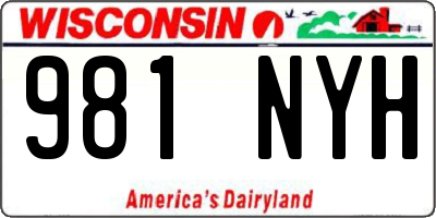 WI license plate 981NYH