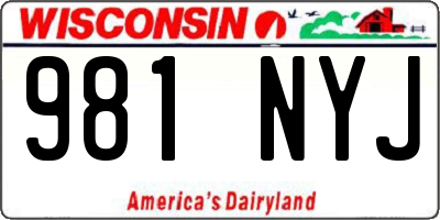 WI license plate 981NYJ