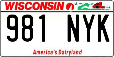 WI license plate 981NYK