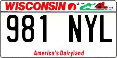 WI license plate 981NYL