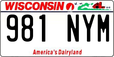 WI license plate 981NYM