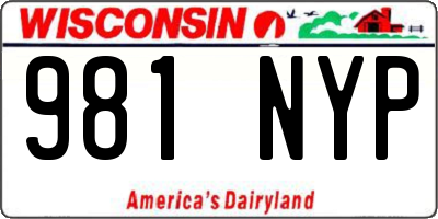 WI license plate 981NYP