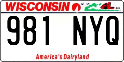 WI license plate 981NYQ