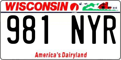 WI license plate 981NYR