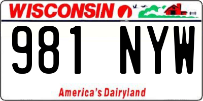 WI license plate 981NYW