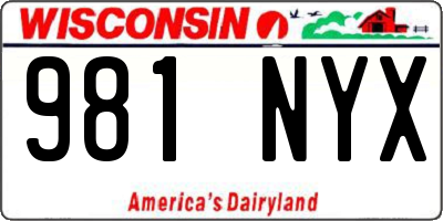 WI license plate 981NYX