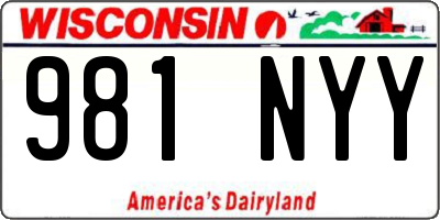 WI license plate 981NYY