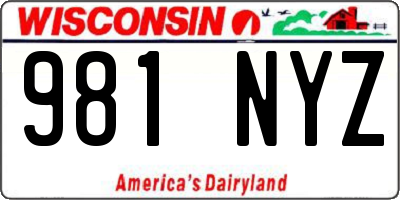 WI license plate 981NYZ