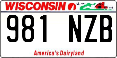 WI license plate 981NZB