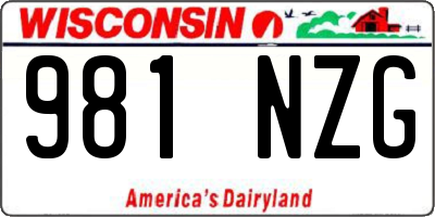 WI license plate 981NZG