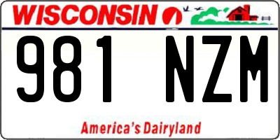 WI license plate 981NZM