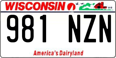 WI license plate 981NZN