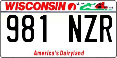 WI license plate 981NZR