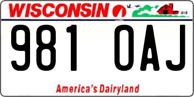 WI license plate 981OAJ