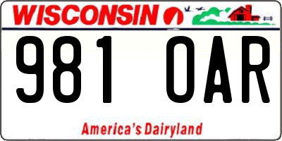 WI license plate 981OAR