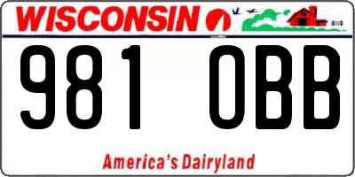 WI license plate 981OBB