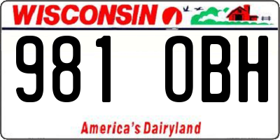 WI license plate 981OBH