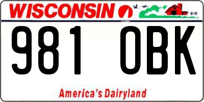 WI license plate 981OBK