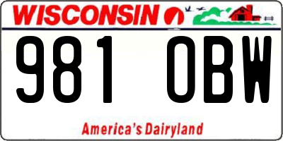 WI license plate 981OBW