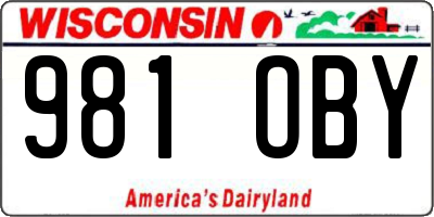 WI license plate 981OBY