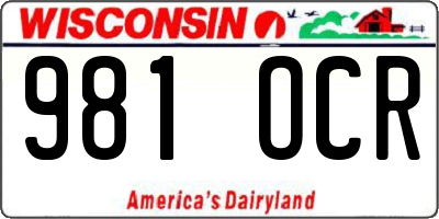 WI license plate 981OCR