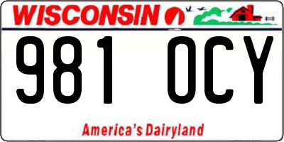 WI license plate 981OCY