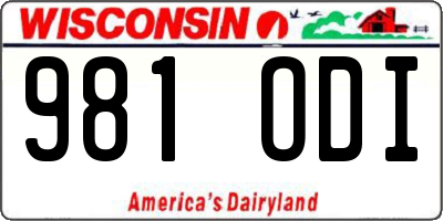 WI license plate 981ODI