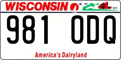 WI license plate 981ODQ