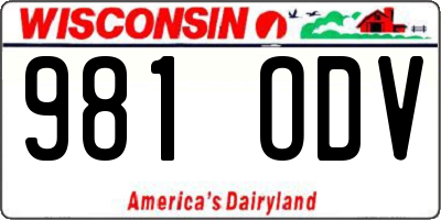 WI license plate 981ODV