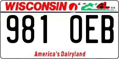 WI license plate 981OEB