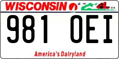 WI license plate 981OEI
