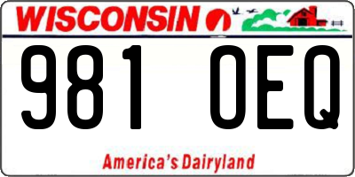 WI license plate 981OEQ