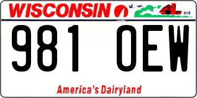 WI license plate 981OEW