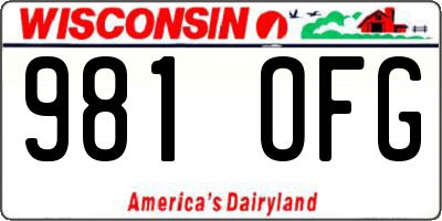 WI license plate 981OFG