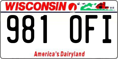 WI license plate 981OFI
