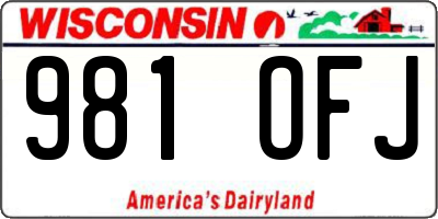 WI license plate 981OFJ