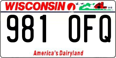 WI license plate 981OFQ