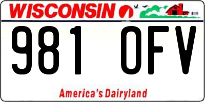 WI license plate 981OFV