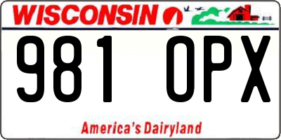 WI license plate 981OPX