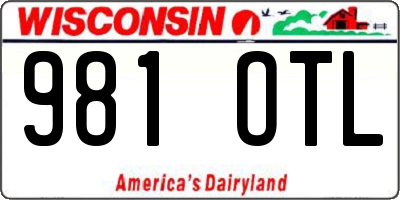 WI license plate 981OTL