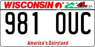 WI license plate 981OUC