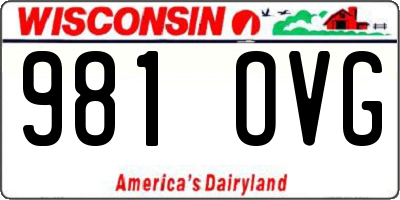 WI license plate 981OVG