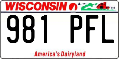 WI license plate 981PFL