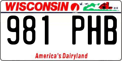 WI license plate 981PHB