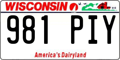 WI license plate 981PIY